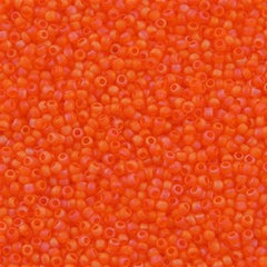 Toho Round Seed Bead 11/0 Transparent Matte Dark Orange AB 19g Tube (174BF)