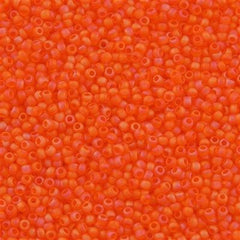 Toho Round Seed Bead 11/0 Transparent Matte Dark Orange AB 2.5-inch Tube (174BF)