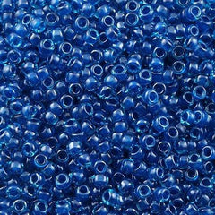 Toho Round Seed Bead 8/0 Inside Color Lined Aqua Capri 5.5-inch tube (932)