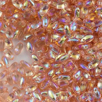 Czech Rizo 2.5x6mm Beads Rosaline AB 21g Tube (70120AB)