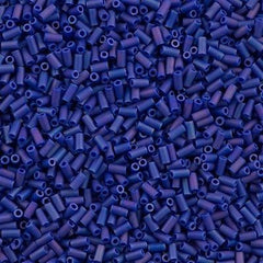 Miyuki 3mm Bugle Bead Matte Opaque Cobalt AB 5-inch Tube (414FR)