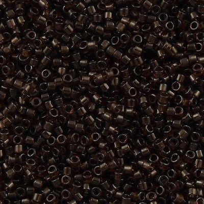Miyuki Delica Seed Bead 11/0 Transparent Dark Brown 2-inch Tube DB715