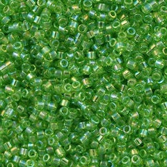 Miyuki Delica Seed Bead 11/0 Dark Peridot AB 2-inch Tube DB1246