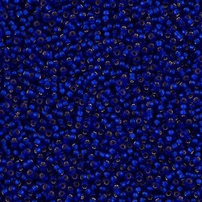 Miyuki Round Seed Bead 15/0 Semi Matte Silver Lined Dyed Dark Blue Violet 2-inch Tube (1656)