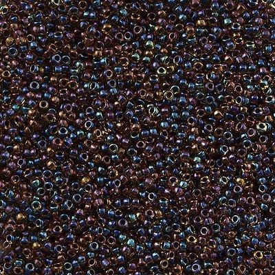 Toho Round Seed Bead 11/0 Inside Color Lined Navy Yellow 2.5-inch Tube (245)
