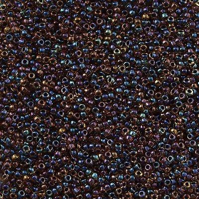50g Toho Round Seed Bead 11/0 Inside Color Lined Navy Yellow (245)