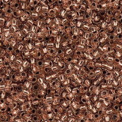 50g Toho Round Seed Bead 8/0 Copper Lined Crystal (740)