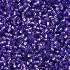 25g Miyuki Delica Seed Bead 11/0 Silver Lined Dyed Lilac DB1347