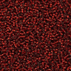 Miyuki Round Seed Bead 15/0 Silver Lined Dyed Brick Red 2-inch Tube (1420)