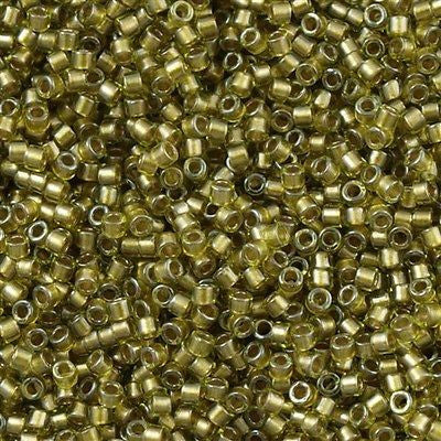25g Miyuki Delica Seed Bead 11/0 Inside Dyed Color Chartreuse DB908
