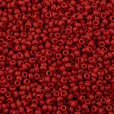 Toho Round Seed Bead 8/0 Opaque Matte Red 2.5-inch tube (45F)