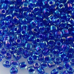 Miyuki Triangle Seed Bead 8/0 Light Blue Inside Color Lined Violet 23g Tube (1829)