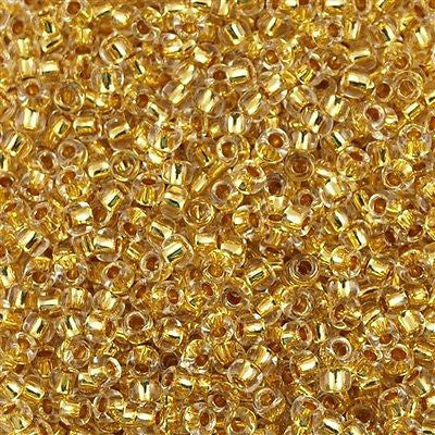 Toho Round Seed Bead 8/0 24k Gold Lined Crystal 5.5-inch tube (701)