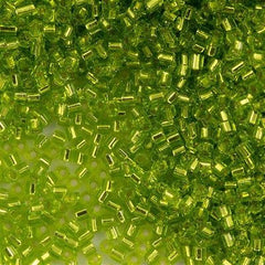 Toho Hex Seed Bead 11/0 Silver Lined Lime 2.5 inch Tube Tube (24)