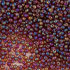 Miyuki Drop Fringe Seed Bead Transparent Dark Amber AB 24g Tube (257)