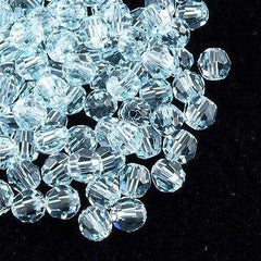 12 TRUE CRYSTAL 4mm Faceted Round Bead Light Azore (361)