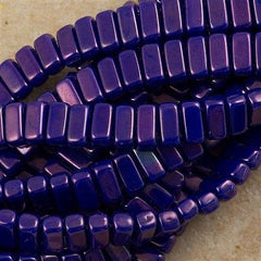 50 CzechMates 3x6mm Two Hole Brick Beads Blue Vega (33060E)