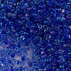 Miyuki Triangle Seed Bead 10/0 Blue Lined Violet AB 24g Tube (1829)