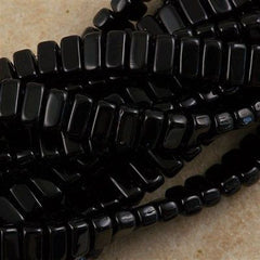 50 CzechMates 3x6mm Two Hole Brick Beads Jet (23980)