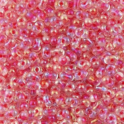 Miyuki Berry Seed Bead Inside Color Lined Dark Coral AB 22g Tube (276)