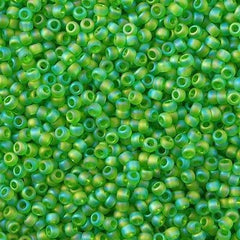 Toho Round Seed Bead 11/0 Transparent Matte Light Green AB 2.5-inch Tube (167F)