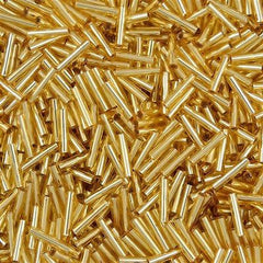 Toho 9mm Bugle Seed Bead Silver Lined Light Topaz 15g (22)