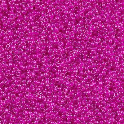 Miyuki Round Seed Bead 15/0 Inside Color Lined Fuchsia 2-inch Tube (209)