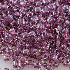 Miyuki Triangle Seed Bead 8/0 Inside Color Lined Dark Mauve 23g Tube (1114)