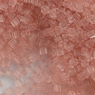 Miyuki 3mm Cube Seed Bead Transparent Pale Pink 19g Tube (155)
