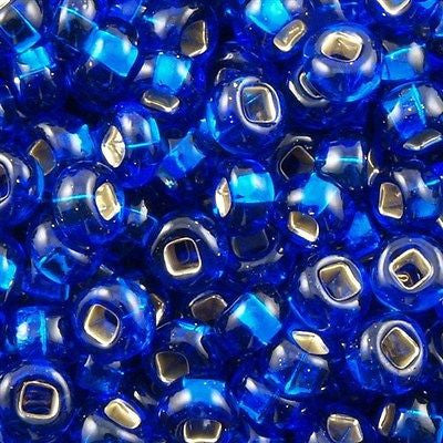 Czech Seed Bead 6/0 Silver Lined Dark Blue 1/2 Hank (67300)