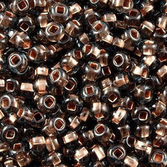 Czech Seed Bead 6/0 Copper Lined Black Crystal 1/2 Hank (49010)