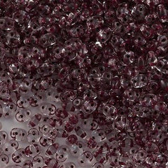 Super Duo 2x5mm Two Hole Beads Crystal Plum Lined 15g (00030MIC)