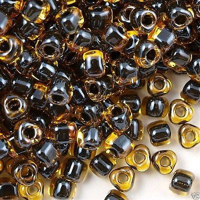 MIYUKI様 Miyuki Triangle Seed Bead 8/0 Black Lined Topaz #1840 – Aura