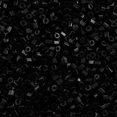 Toho Hex Seed Bead 11/0 Opaque Black 2.5 inch Tube Tube (49)