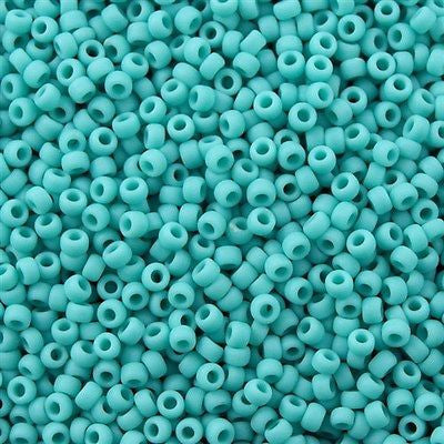 Toho Round Seed Bead 11/0 Opaque Matte Turquoise 2.5-inch Tube (55F)