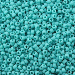 50g Toho Round Seed Bead 11/0 Opaque Matte Turquoise (55F)