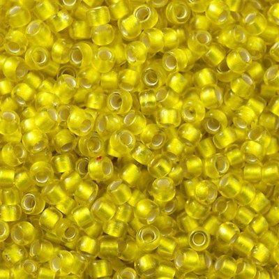 50g toho Round Seed Bead 8/0 Silver Lined Transparent Matte Lemon (32F)