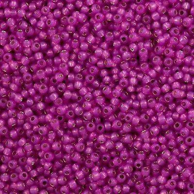 50g toho Round Seed Bead 8/0 Silver Lined Milky Hot Pink (2107)