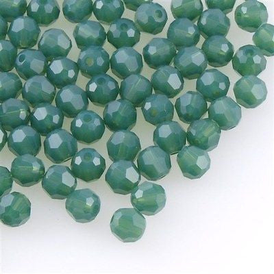 TRUE CRYSTAL 6mm Round Bead Palace Green Opal (393)