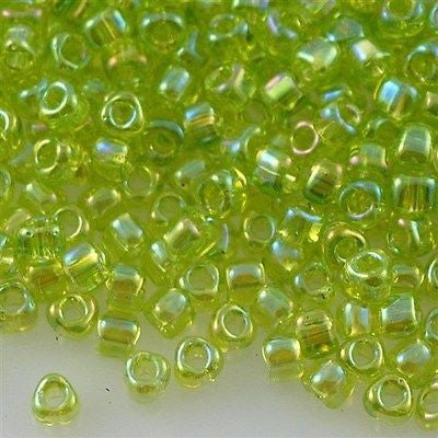 Miyuki Triangle Seed Bead 8/0 Lime Green AB 15g TR1153