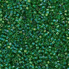 Miyuki Delica Seed Bead 11/0 Transparent Green AB 2-inch Tube DB152