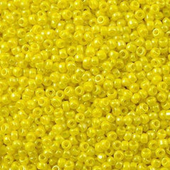 Toho Round Seed Bead 11/0 Opaque Yellow AB 2.5-inch Tube (402)
