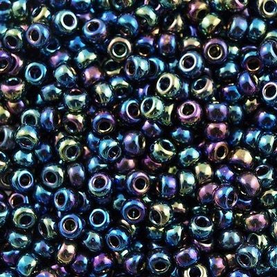Miyuki Round Seed Bead 8/0 Metallic Purple Green Iris 22g Tube (455)