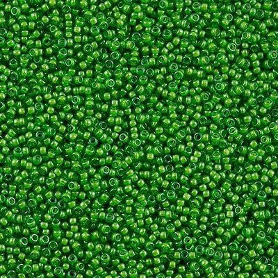 Miyuki Round Seed Bead 15/0 Inside Color Lined Pea Green Luster 2-inch Tube (2240)