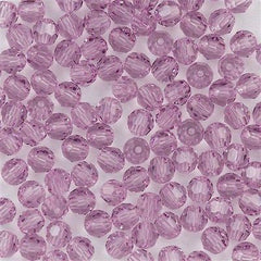 12 TRUE CRYSTAL 6mm Round Bead Light Amethyst (212)