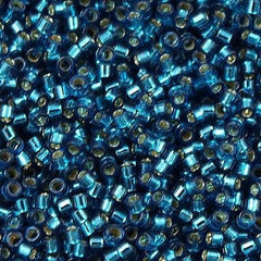 25g Miyuki Delica seed bead 11/0 Silver Lined Dyed Blue Zircon DB608