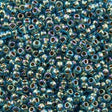 Toho Round Seed Bead 8/0 Inside Color Lined Gold Aqua AB 2.5-inch tube (995)