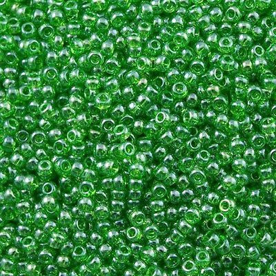 Toho Round Seed Bead 11/0 Transparent Luster Green 2.5-inch Tube (108)