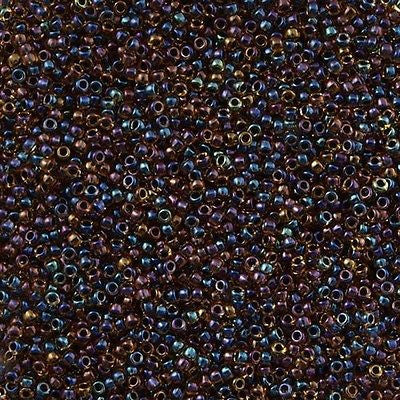 Toho Round Seed Bead 15/0 Inside Color Lined Navy Yellow 2.5-inch Tube (245)