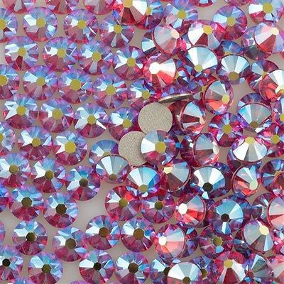 144 TRUE CRYSTAL Rose Flat Back SS20 Indian Pink AB (289 AB